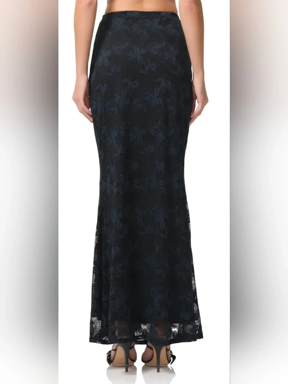 AFRM Tegan Black Lace Maxi Skirt